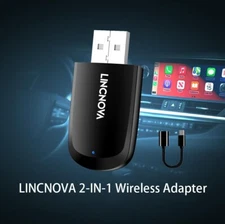 Lincnova Universal Wireless CarPlay Android Auto Adapter Box Plug & Play WiFi