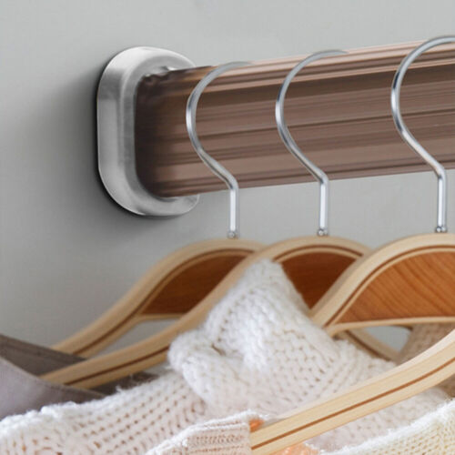 4Pcs Closet Pole Socket Alloy Flange Rod Holder for Wardrobe Rod Shower Curtain