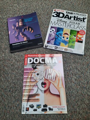 Konvolut Bücher Magazine Autodesk 3ds Max ZBrush 3D Artist Photoshop Game Design