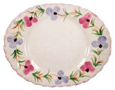 Blue Ridge Sweet Pea Platter Oval Colonial Serving 14in Southern Pottery Vintage