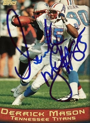 Derrick Mason 1999 Topps Authentic Signed Autograph Auto Card