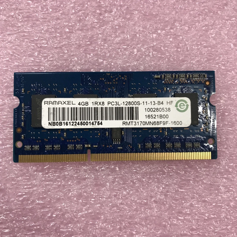 Ramaxel 8GB Kit 2x4GB 1Rx8 PC3L-12800S-11-13-B4 Laptop Memory RMT3170MN68F9F - Image 2 of 3