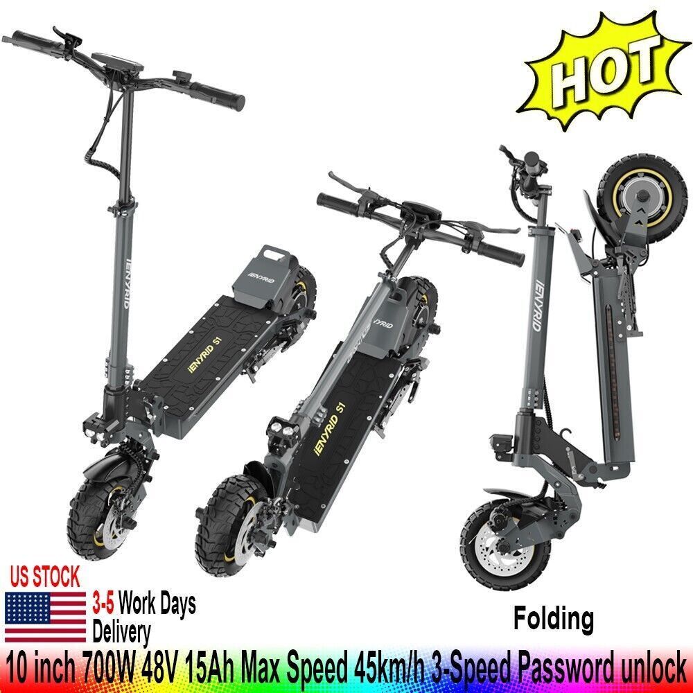 Electric Stunt Scooter Drive Commute Rechargeable 700W 10'' Folding E-Scooter US