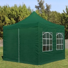 3x3m Gazebo Pieghevole Tenda per Feste con Pannelli Laterali Gazebo Tenda da Giardino in Verde