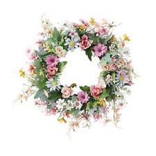 Daisy Wreath for Front Door Round Gift Garland for Window Bedrooms Porches