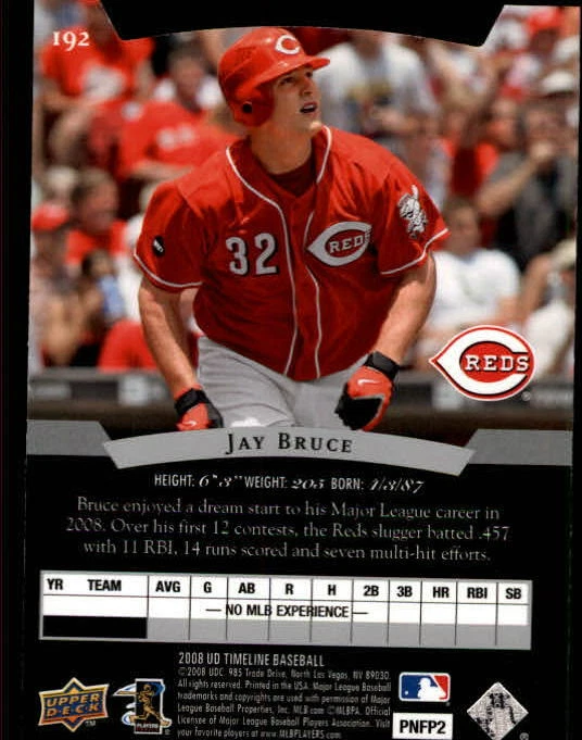 Jay Bruce 2008 Upper Deck Timeline Baseball Rookie Card #192 HIGH GRADE - Image 2 of 2