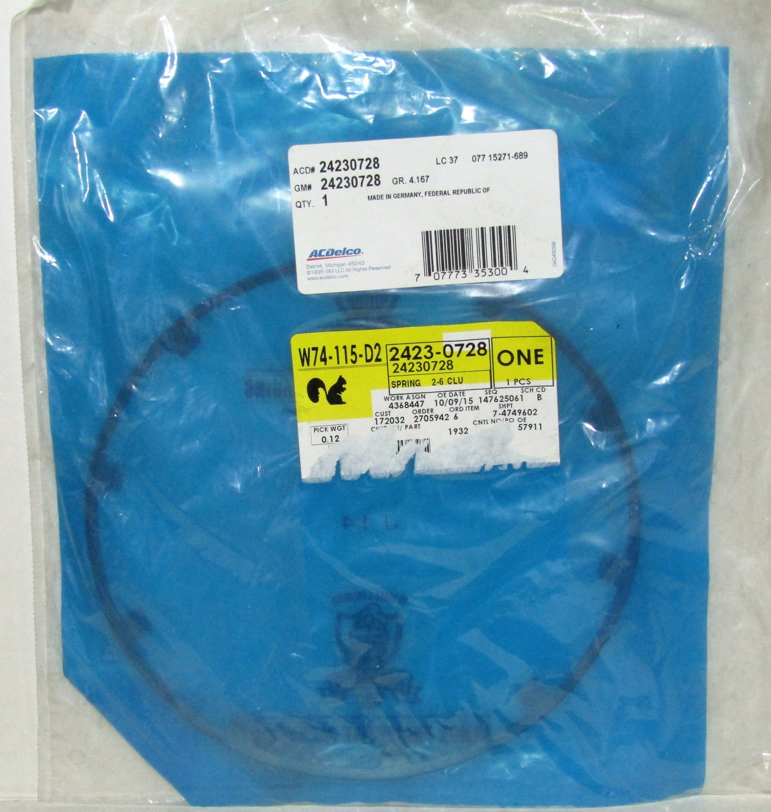 NEW ACDELCO GM GENERAL MOTORS 2-6 CLUTCH SPRING OEM PART NO  