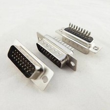 10pcs D-SUB DB26 26 Pin Male 3 Rows Solder Type Straight Adapter Connector DB26M