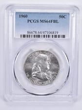 MS64 FBL 1960 Franklin Half Dollar PCGS Blue Label