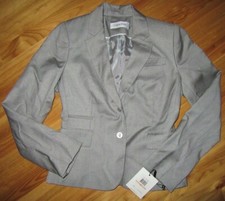 Calvin Klein 2P Collar 2 button Lined Blazer Jacket Gray NWT Very NICE