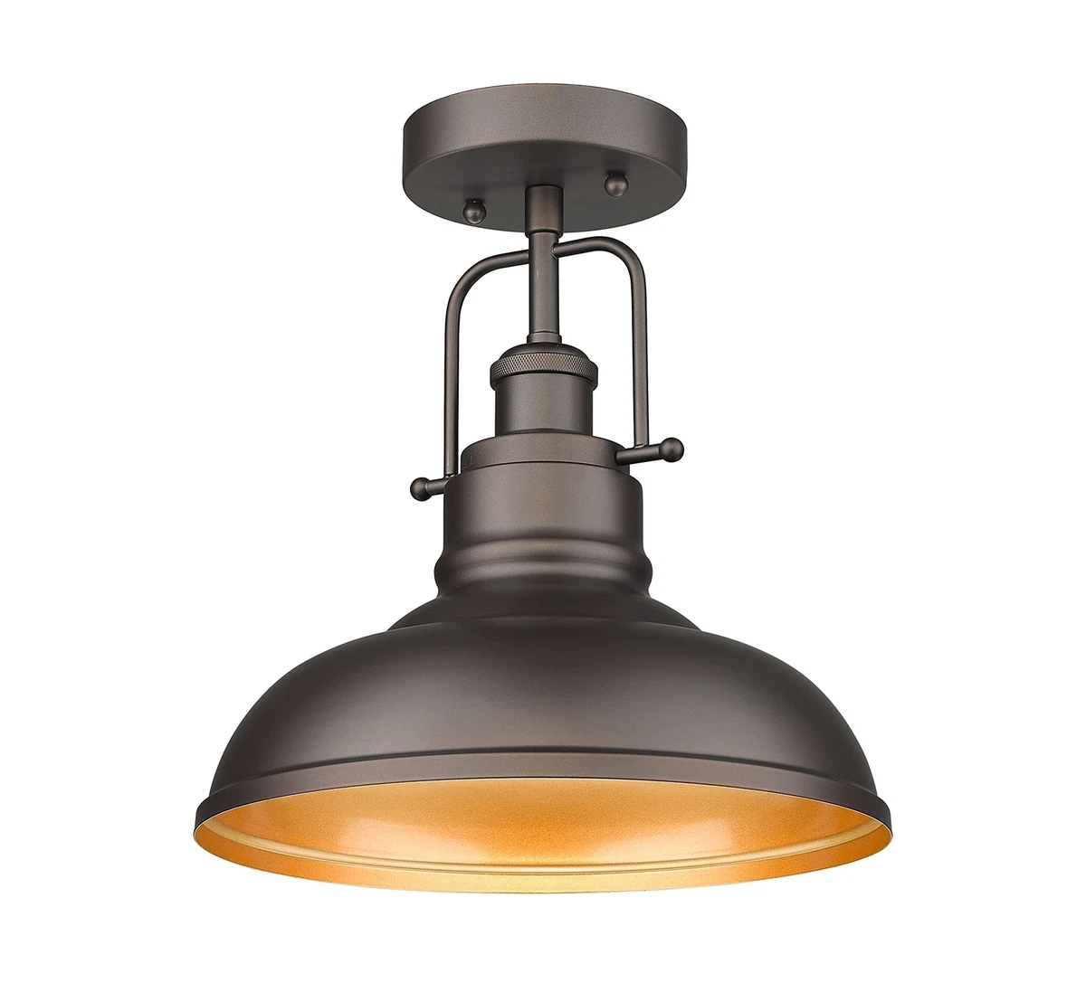 zeyu Farmhouse Semi Flush Mount Light Fixture 11 Inch Industrial