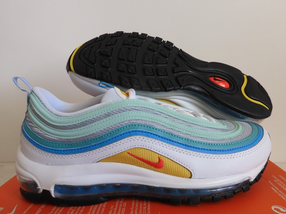 Nike Air Max 97 White Siren Red Laser Blue Spring Floral Size 9 DQ7644-100