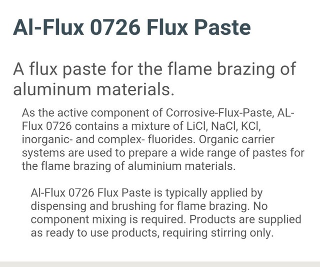 NOCOLOK Aluminum Flux Paste gallon pail 5kg/11 lb ALFLUX 0726 flame
