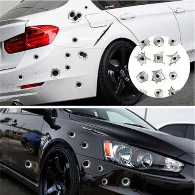 2x Realistic Bullet Holes Vinyl Sticker Decal Car Truck Auto - Foto 8