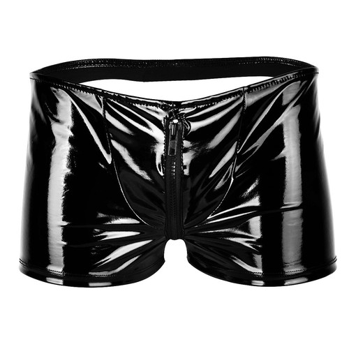 Men's Faux Leather Boxer Briefs Wet Look Trunks Underwear Lingerie Clubwear AU - Picture 23 of 31