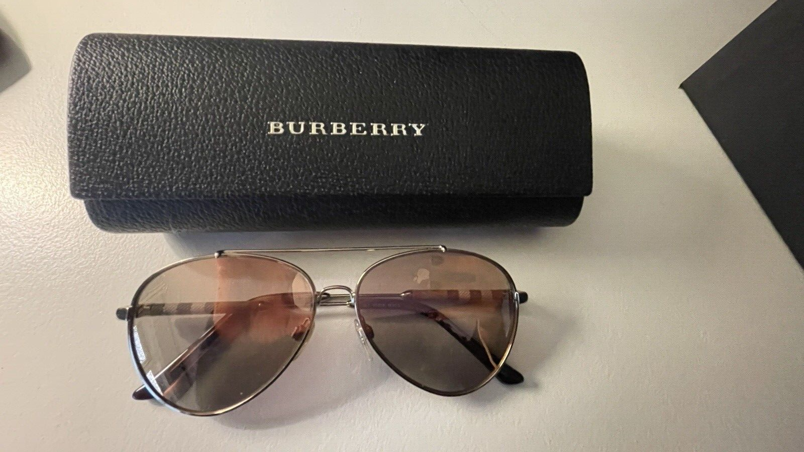 Burberry Aviator Sunglasses in Good Condition with Minor Lens Wear-image
