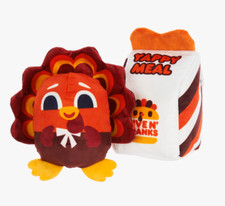 BARK BOX 'Burger King' "Yappy Meal" DOG TOY Plush NEW M-L w/ Gooble Surprise Toy
