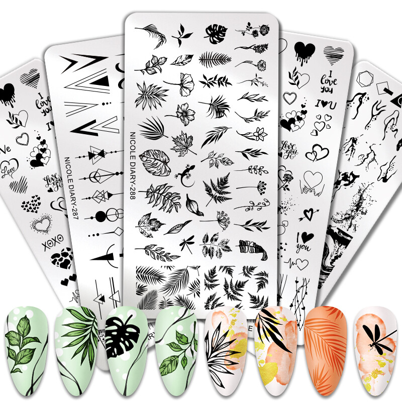 NICOLE DIARY Stamping Plates Christmas Series Nail Art Stamp Stencil DIY Tool
