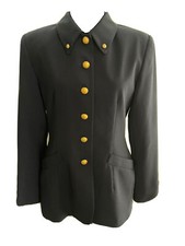 Db Usa Fitted Jacket Blazer Navy Blue Women’s 10 Vintage Gold Buttons Lined Euc