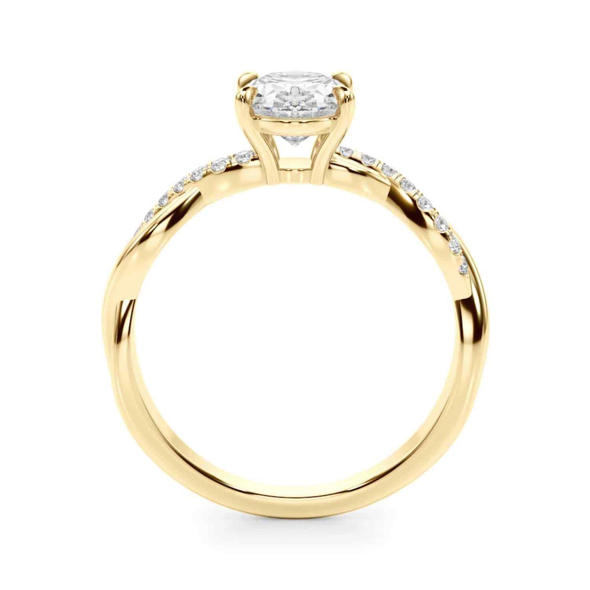 【SALE】BDY★エルサ★ゴールド&ダイヤモンドリング0.07 2.1CTW Lab-Grown Diamond 14K Gold Oval Twisted Shank