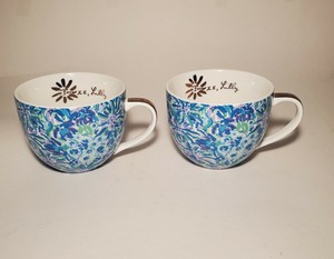 Lilly Pulitzer Ceramic Coffee Tea Cup Mugs 12 Oz Blue ...