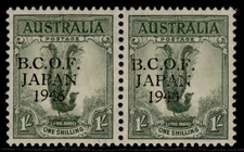 AUSTRALIA - BCOF Japan GVI SG J5 + J5a, 1s OPT WRONG FONT 6, NH MINT. Cat £370.