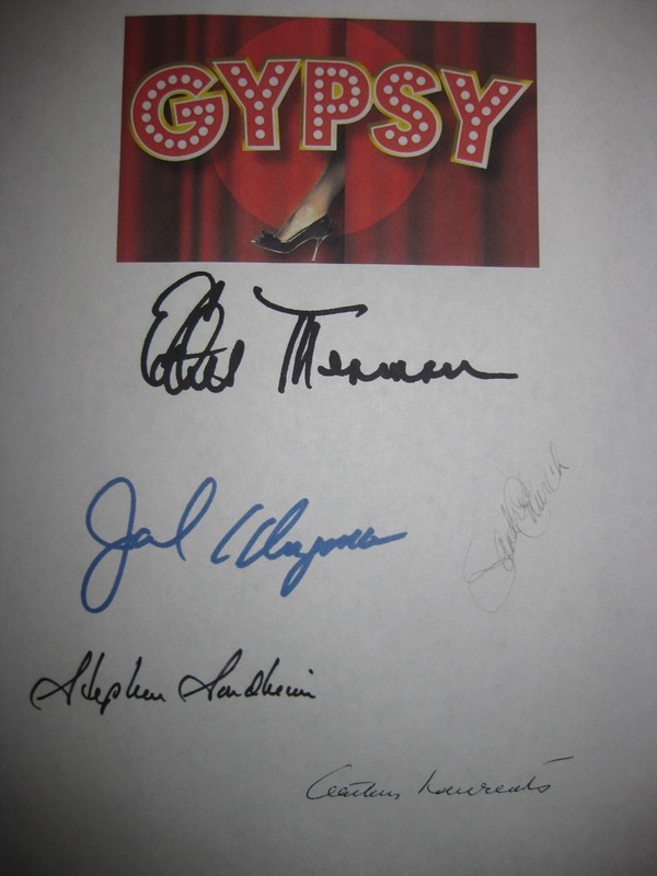Gypsy 1959 Broadway Musical Signed Script X5 Ethel Merman Jack Klugman Church RP