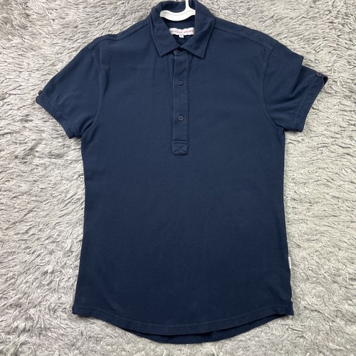 ORLEBAR BROWN MEN'S NAVY BLUE POLO SHIRT Small short sleeve