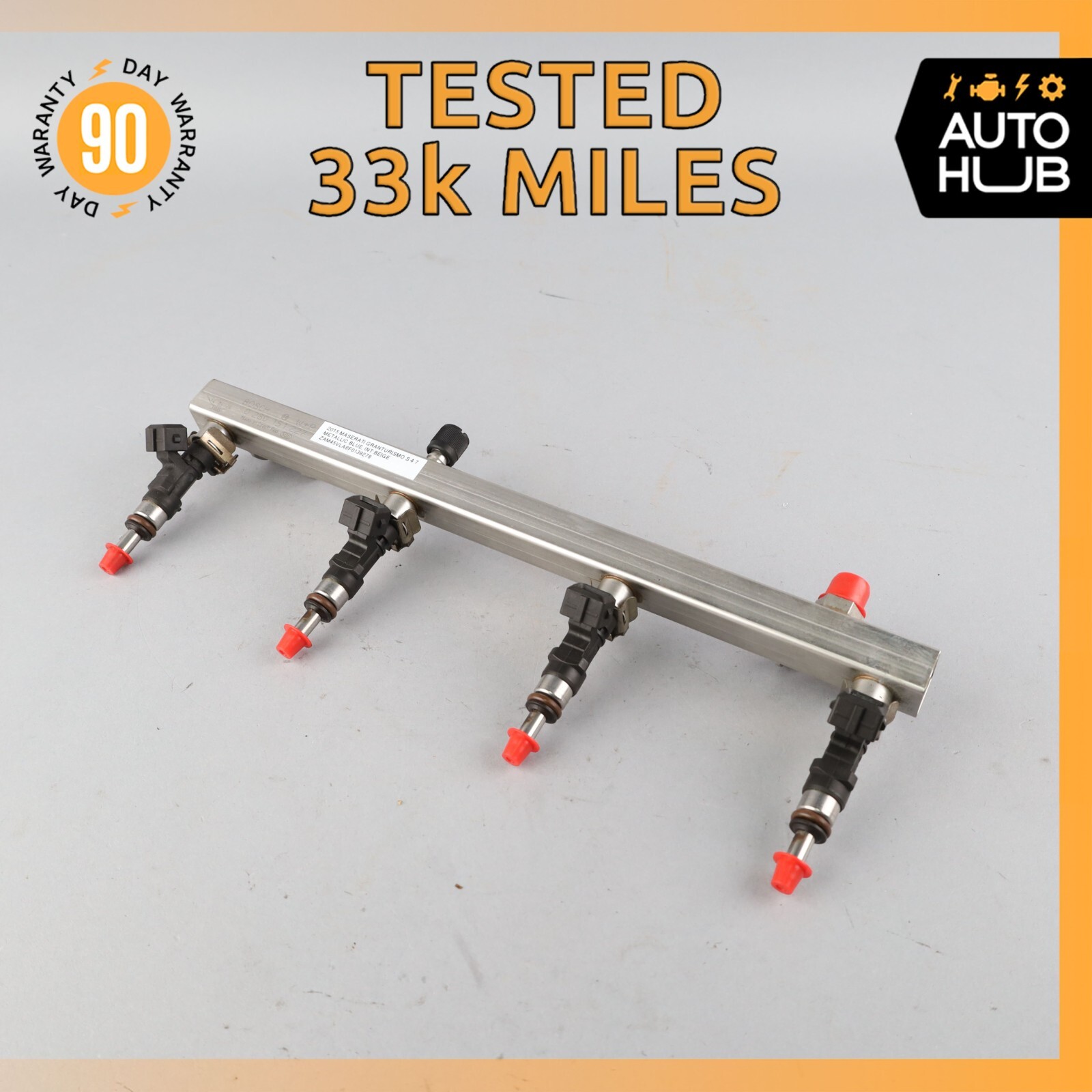 Maserati GranTurismo S M145 Fuel Injection Rail Line w/ Injectors Right Side OEM