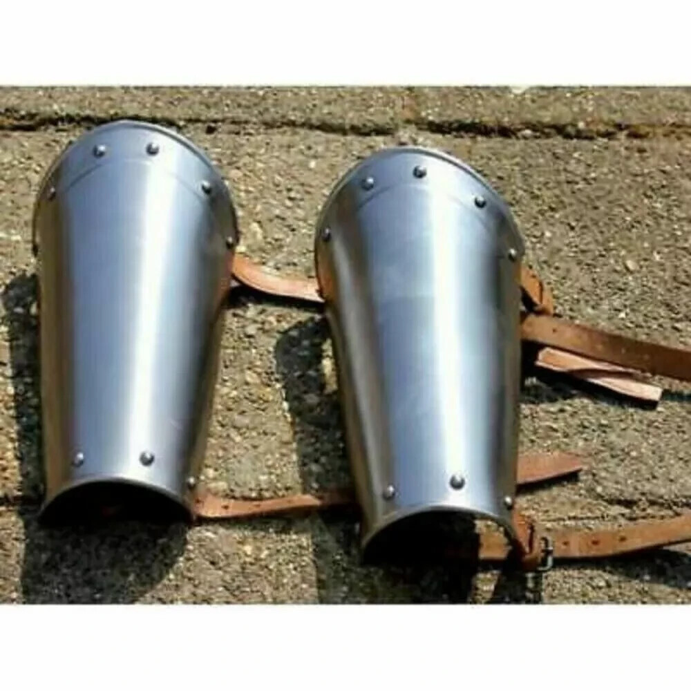 Par de brazaletes de acero medieval Guardia de brazo Larp Crusader Armadura d...