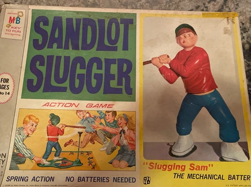 Vintage 1968 Milton Bradley Sandlot Slugger Spring Action. Tested And Works!