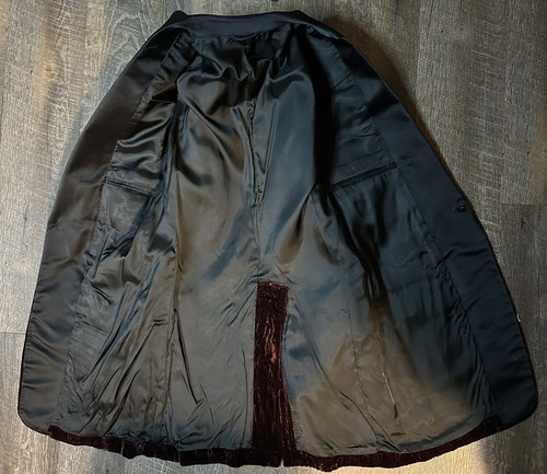 Vintage 1970s Crushed Chocolate Velvet Tuxedo Jacket Size 35 Regular- Unworn! - Picture 10 of 11