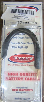 TERRY COMPONENTS 22107 BLACK 7'' BATTERY CABLE NOS 
