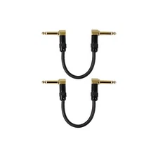 2 Pack 0.5 ft 1/4" TS Right Angle 6" Guitar Cable Effect Pedal Cord C27000P2