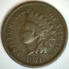 1874 Indian Head Cent 1c US Type Coin Fine Circulated Philadelphia Mint Penny
