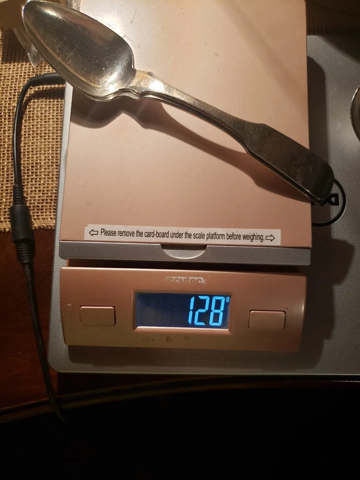 АНТИКВАРНАЯ серебряная монета Hildeburn & Watson Philadelphia 2 сервировочные ложки 128 г 8,5 дюйма - Изображение 3 из 4