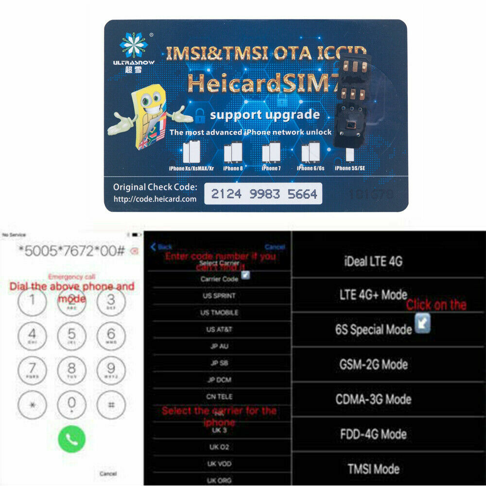 HEICARD UNLOCK Chip for iPhone X XS 8 7 Plus Unlocking Sim Card Newest ICCID - Picture 6 of 12