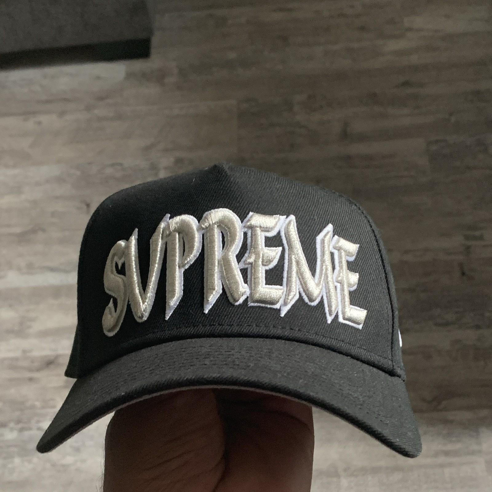 Supreme Black Solid Snapback Hat Cap One Size Adjustable Unisex Adults