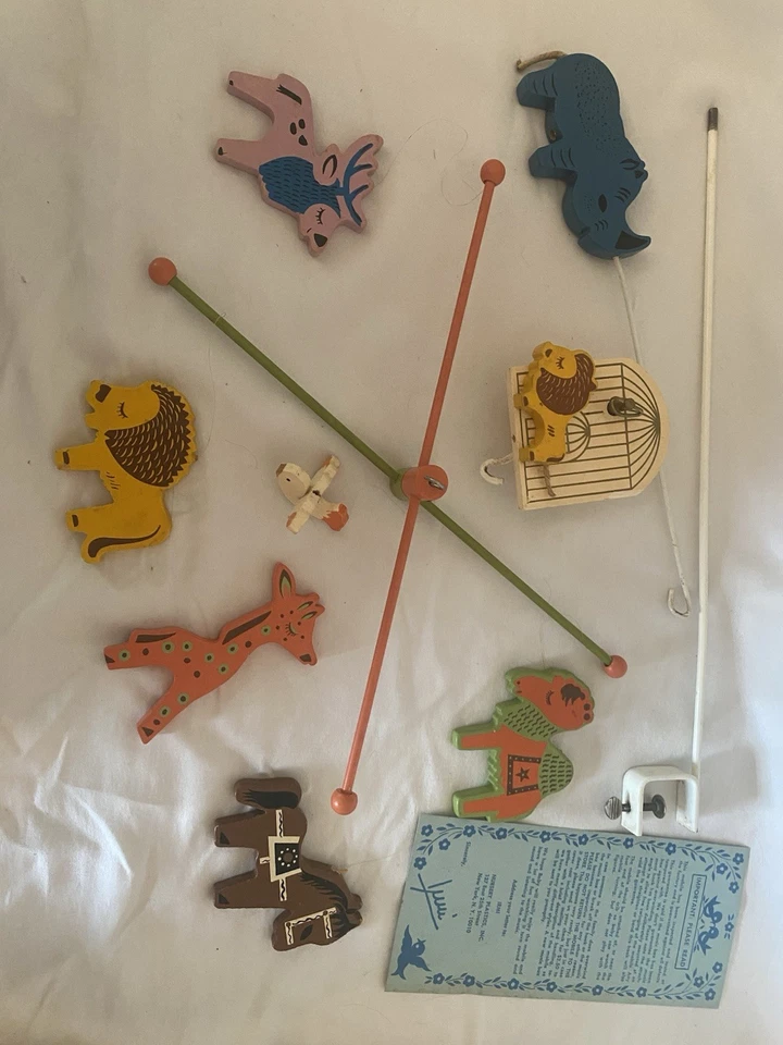 IRMI M818 "Safari" Madera Vivero Cuna Móvil Pintado a Mano COMPLETO y DE COLECCIÓN Foto 2 de 4