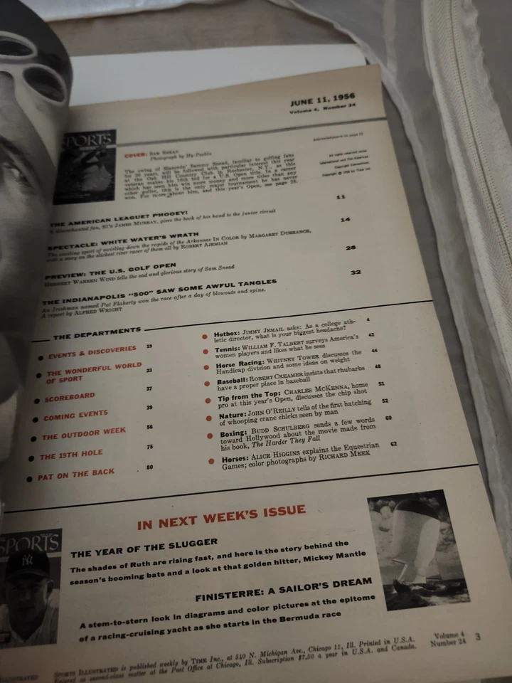 June 11, 1956 Sam Snead Golf U.S. Open First Sports Illustrated Cover VF- - Image 3 of 3