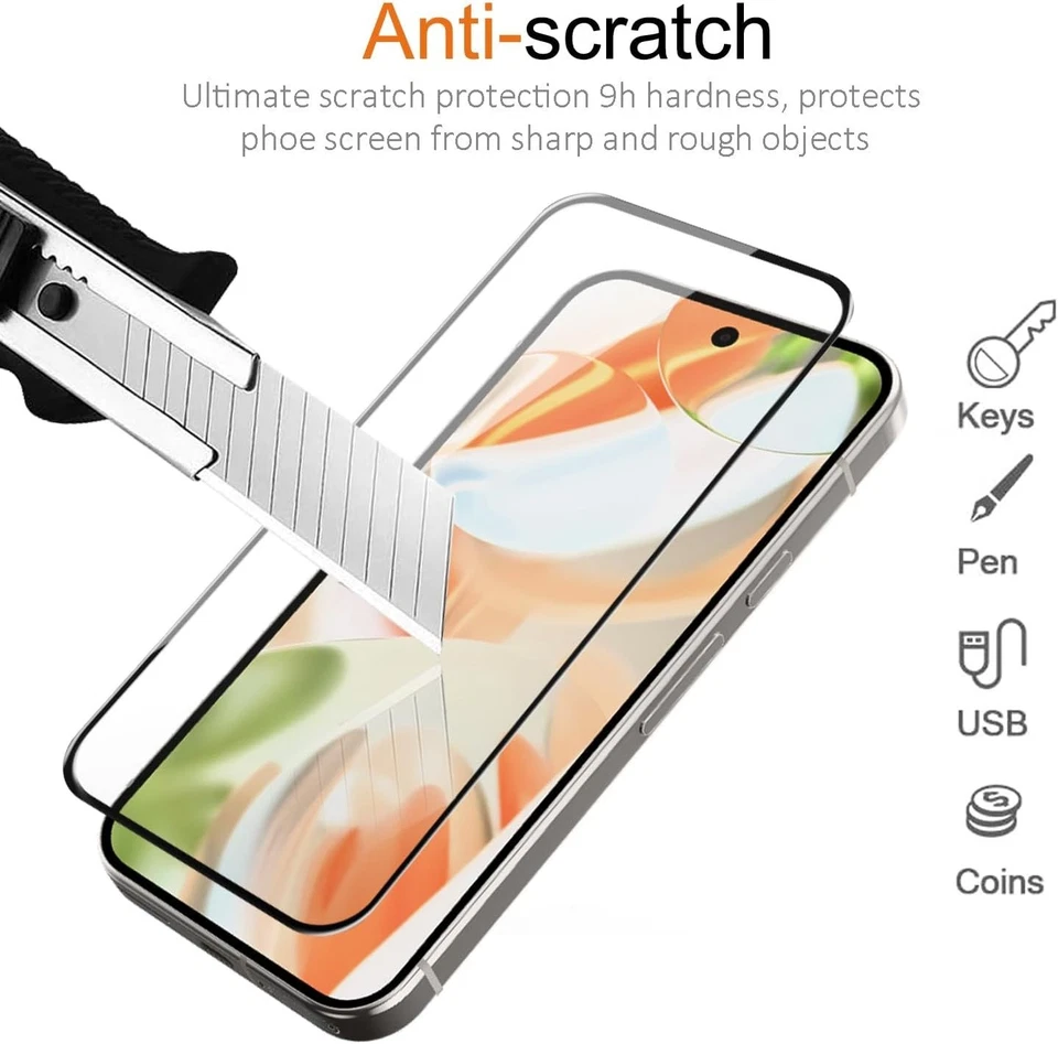 For Google Pixel 10 9a 8a 8 7a 7 6 9 Pro XL Tempered Glass Full Screen Protector - Image 4 of 4