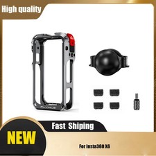 Metal Frame Cage Silicone Lens Guard for Insta360 X6 Cold Shoe 1/4 Screw HAU