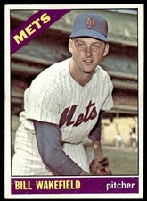 1966 TOPPS BILL WAKEFIELD 443 GOOD BASEBALL NEW YORK METS