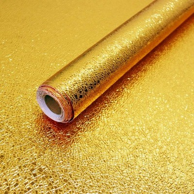 Gold Texture Contact Paper Peel and Stick Wallpaper Kitchen Self Adhesive Wal...