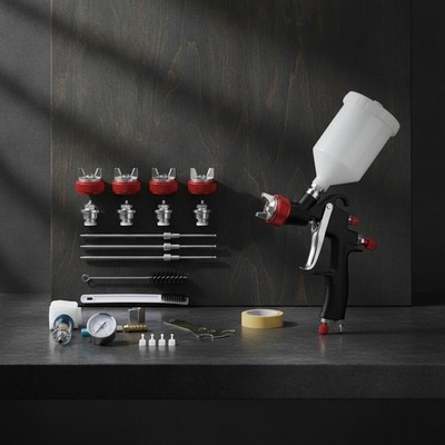 R500 LVLP Air Spray Gun Kit, Automotive Paint Spray Gun with 1.3/1.5/1.7/2mm...