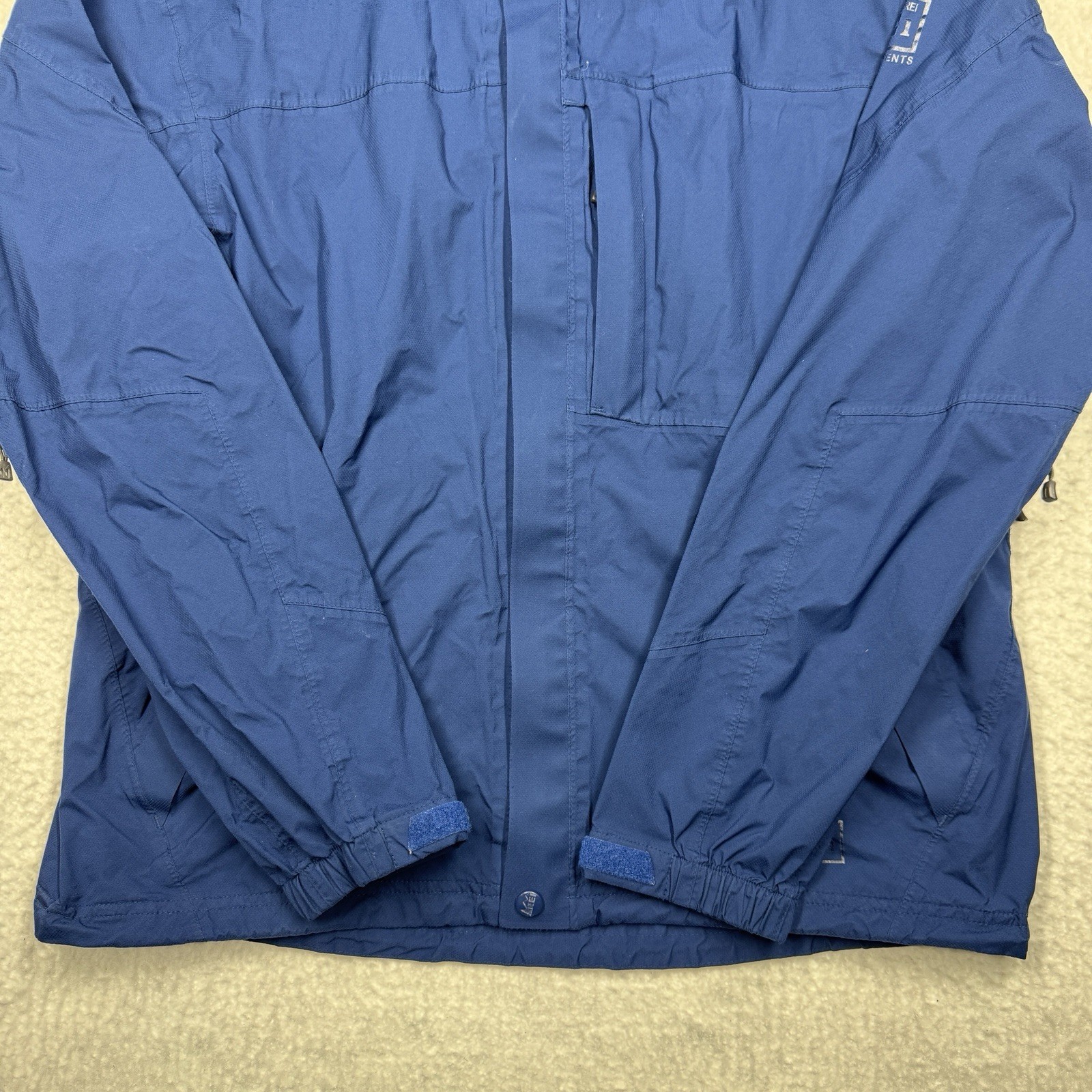 REI E1 Elements Rain Jacket Blue Waterproof Full … - image 3