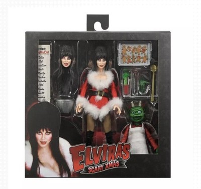 NECA OFFICIAL ELVIRA VERY SCARY XMAS ELVIRA DELUXE 8 INCH CLOTHED FIGURE