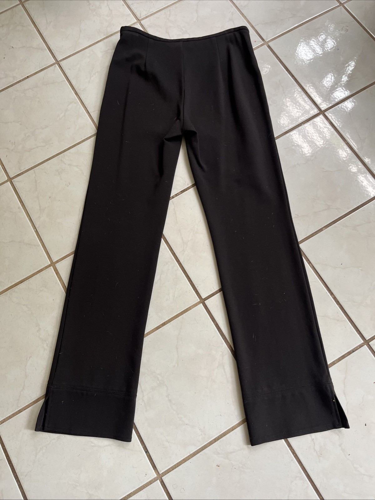 WORTH NEW YORK NEW! Dk Chocolate Brown Side Zip Straight Leg Knit Pants Sz 4