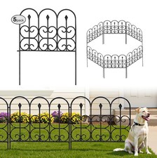 Heavy Duty Steel 32in x 10ft 5 Panels Decorative Garden Fence, No Dig Decor...