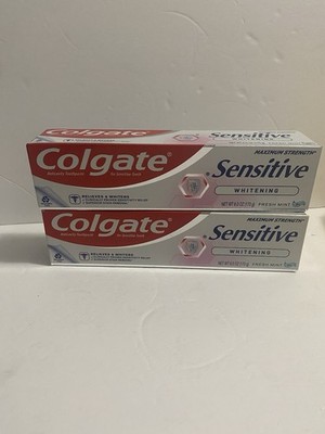 Colgate Sensitive Whitening ToothPaste Fresh Mint Gel 6.0oz Maximun Strength.